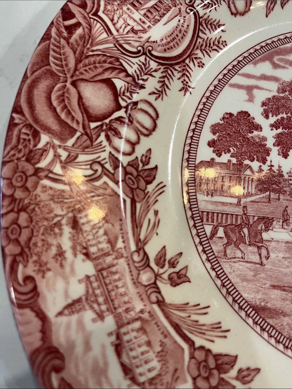Wedgwood University of Georgia Transferware Plate in Burgundy